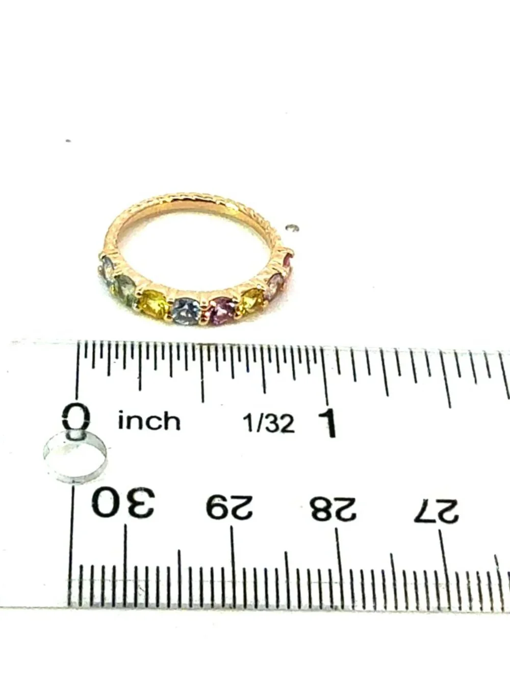 Natural Multicolor Sapphire Ring Size 6.5 14k Gold 1.08 TCW Certified 601233